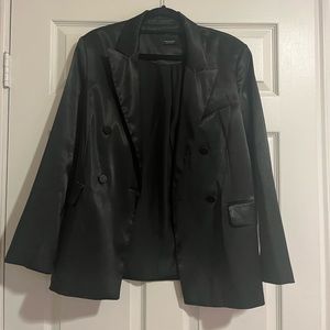 Black Satin Oversized Blazer